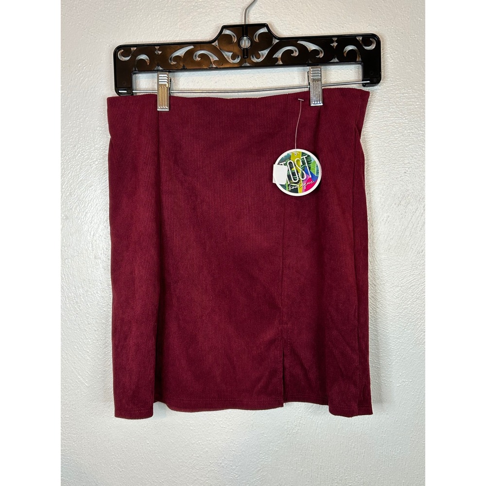 ee:some Burgundy Corduroy Mini Skirt  Size M Boho Fall Academic Aesthetic NWT